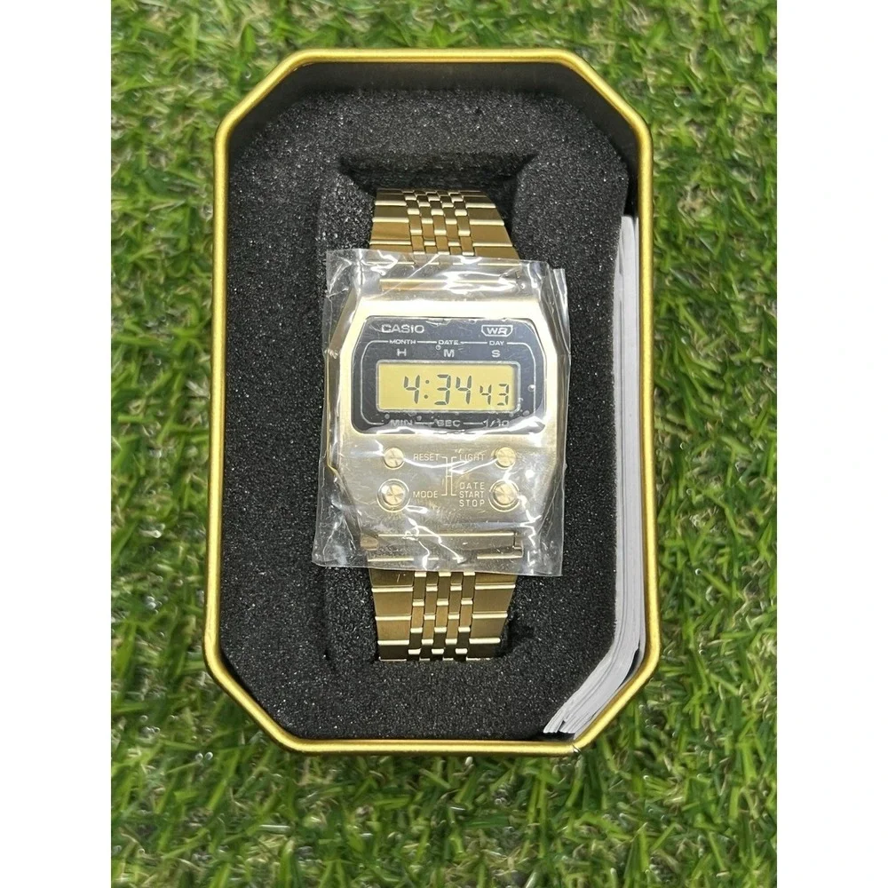 Casio Vintage Digital Stainless Steel Casual Quartz A1100G-5VT Gold Unisex Watch
